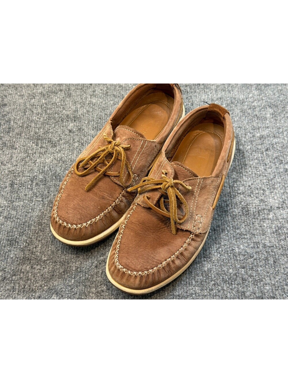 Cole Haan Brown Leather Lace-Up Moccasin Shoes Men’s 8 M Made India